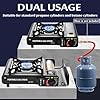 Dual Fuel Portable Gas Stove for Propane & Butane, Camping Stove with Single Burner, Propane Adapter