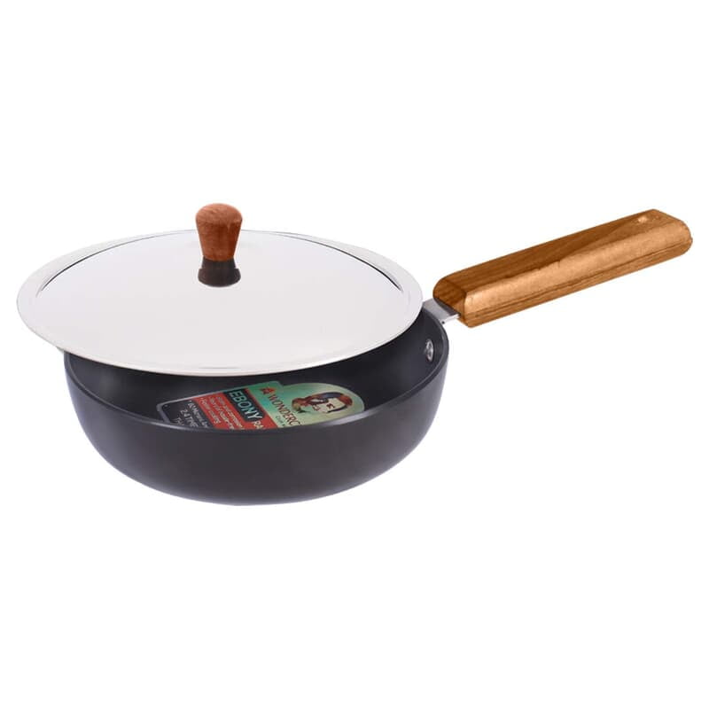 Wonderchef Ebony Hard-anodised Aluminium Fry Pan 24cm Frying Pan Non Stick 1.75L 3.25mm thickness