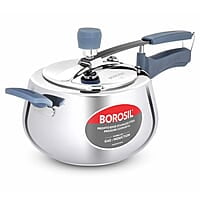 Borosil Pronto Edge Induction Base Inner Lid Stainless Steel Pressure Cooker, 5 L