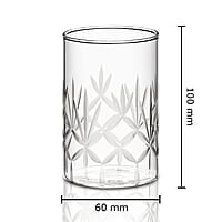 Borosil 350 ml Set of 6 pcs Meadow Vision Transparent Drinking Glass | Borosilicate Glass Tumblers for Water, Cold Drinks, Juice| Flame Proof, Microwave & Dishwasher Safe | for Daily use & Gifting