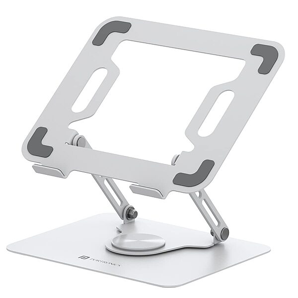Portronics K9 Laptop Stand – White, Adjustable & 360° Rotatable, Ergonomic