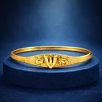 Impon Gold Plated Thirunamam Kada for Women | Traditional Namam Design Bangle | Temple Jewelry Gold Finish Bracelet