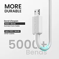 Portronics Konnect Link Micro USB Cable 3A Fast Charging 480Mbps Data Sync 1M White