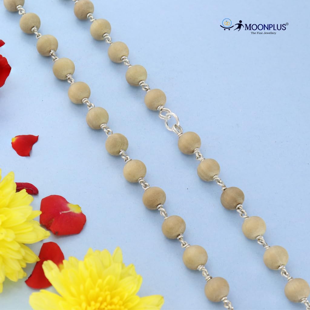 Pure Silver-Tied Tulasi Mala for Ayyappan Devotees