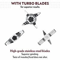 Borosil Best Mixer Grinder, 500 Watts, 3 Jars (1.5L Blending Jar, 1L Dry/Wet Grinding Jar, 400 ml Chutney Jar), Kitchen Mixie, 2 Years Warranty on Motor