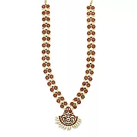 Gold Plated Traditional Long Haram for Women & Girls | Bharatanatyam Dance Jewelry