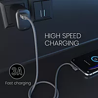 Portronics Konnect L Type-C Cable – 2M, 3A Fast Charge, durable design, perfect for quick data transfer and charging, compatible with various devices, ideal for home and office use.