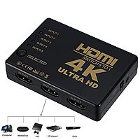 Tobo 5-Port HDMI Switch with Remote IR – 5 Input 1 Output | Supports 4K, Full HD 1080p & 3D | HDMI Switcher TD-470H