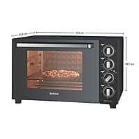 Borosil Prima 60 L Oven Toaster & Grill, Motorised Rotisserie & Convection Heating, 12 Heating Modes, Black