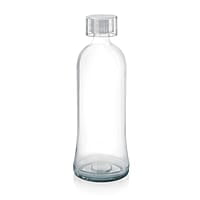 Treo By Milton Anchor Glass Fridge Water Bottle with Plastic Cap, Snug Fit Lid, Wide Base & Food Safe, Pack of 1, 750 ml