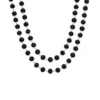 Silver Tied Wooden Beads Mala(Black)
