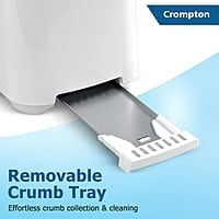 Crompton SunBrown Classic Pop-up Toaster 700W with Removable Crumb Tray 6 Browning Levels with Cancel Function