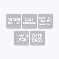 ZEBRONICS BRO 3.5mm Wired Earphones, in-Line MIC, Deep Bass, 1.2m Strong and Long Lasting Cable, Light Weight, Compatible with Mobile Tablet Laptop