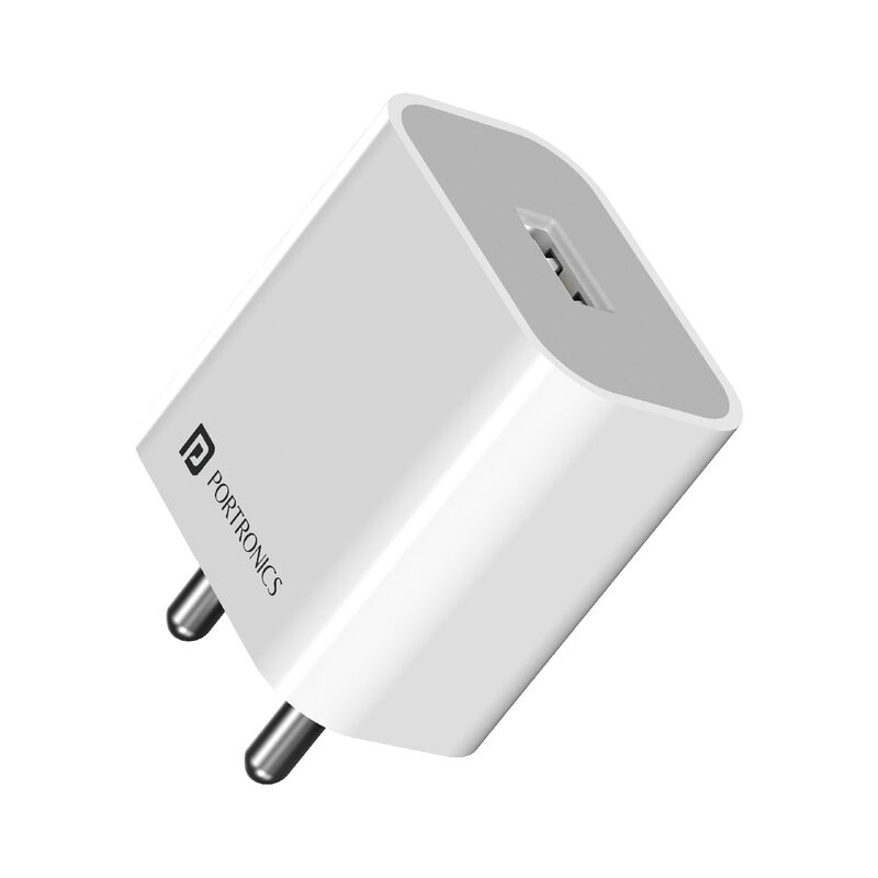 Portronics 1962 Adapto 12 Charger – 12W Single USB Port | Without Cable | White