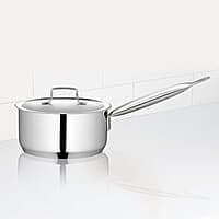 Borosil Stainless Steel Sauce Pan / Milk Pan / Tea Pan With Lid, Induction Friendly, Impact Bonded Tri-ply Bottom, 2.2 L