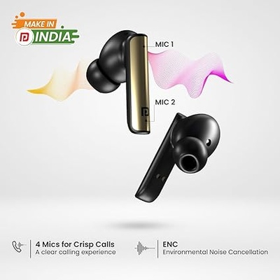 Portronics Harmonics Twins S7 True Wireless in Ear Earbuds with 35Hrs Playtime, Auto ENC, Quad Mic,13mm Driver, Touch Control, BT 5.3v, Voice Assistant, Type C Charging Port Portronics Harmonics Twins S7 True Wireless in Ear Earbuds with 35Hrs Playtime, Auto ENC, Quad Mic,13mm Driver, Touch Control, BT 5.3v, Voice Assistant, Type C Charging Port