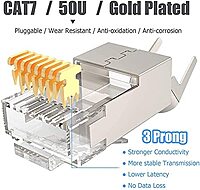 uPort CAT7 Connector – Shielded RJ45 Plug offers high-speed data transmission with enhanced shielding for reduced interference. Ideal for networking applications requiring reliable performance.