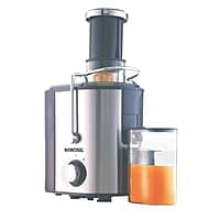 Borosil Primus Plus Juicer, 500 W, Stainless Steel Centrifugal Juicer, 1.25 L Pulp Collector, 64 mm Feed Chute, Silver