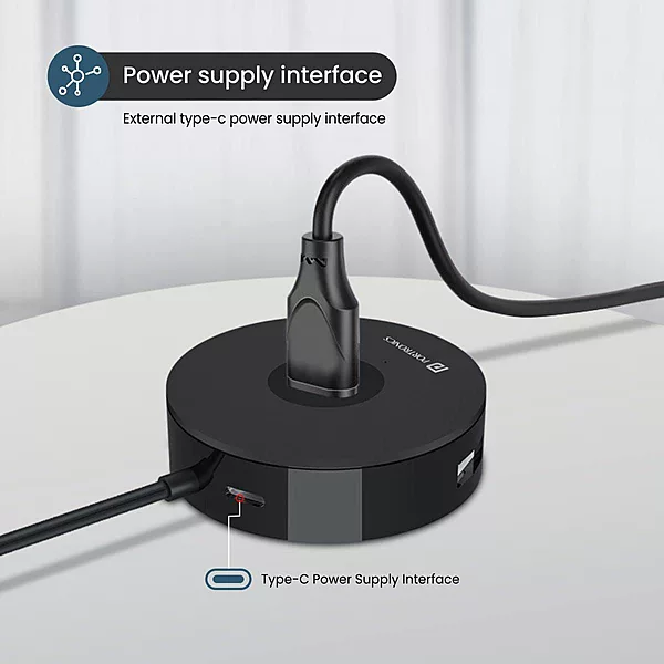 Portronics Mport 4B – A versatile USB hub featuring 4 USB ports and 1 Type-C port, perfect for connecting multiple devices simultaneously. Compact design, ideal for home and office use.