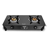 Preethi - GTS123 Zeal Glass top 2 Burner Gas Stove, Manual Ignition