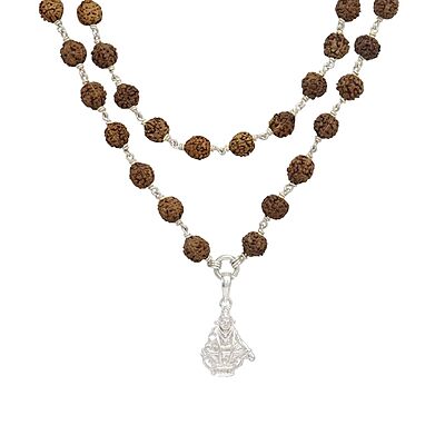 925 Silver Tied Rudraksha Mala Ruthratcham |Arch Ayyappan Pendant Silver ,Certified 925 Silver Tied Rudraksha Mala Ruthratcham |Arch Ayyappan Pendant Silver ,Certified