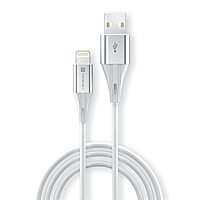 Portronics POR 1397 Konnect B Plus USB-A to Lightning Cable – 3A  Nylon Braided  1m White