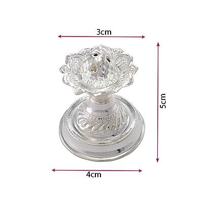 Silver Lotus Agarbatti Stand 18g