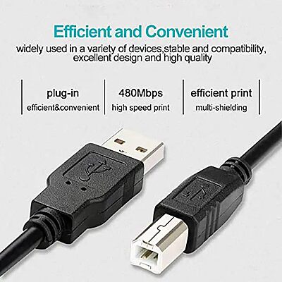 HAMMOK HARMONY USB 2.0 Printer Cable 1.5M – High-Speed Data Connection for Printers & Devices
