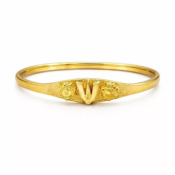 Impon Gold Plated Thirunamam Kada for Women | Traditional Namam Design Bangle | Temple Jewelry Gold Finish Bracelet