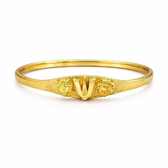 Impon Gold Plated Thirunamam Kada for Women | Traditional Namam Design Bangle | Temple Jewelry Gold Finish Bracelet