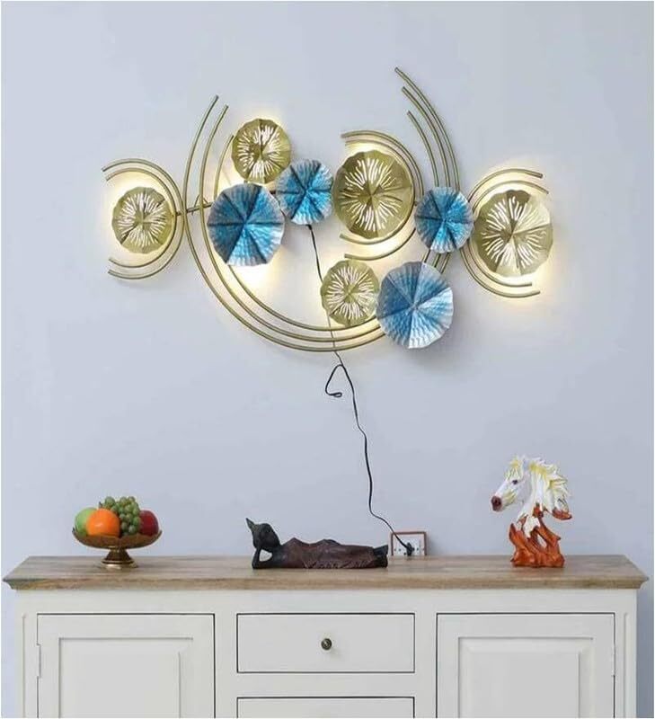 DAD Abstract Floral Design with LED Lights, Modern Decor for Living Room, Bedroom, Hallway