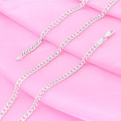 Sterling Silver Chain With Fish Pendant Modern Style For Men