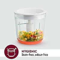 Borosil Chef Delite 260W Electric Glass Chopper For Kitchen Use | White Chopper | Low Noise Operation | Kitchen Accessories Items | Stainless Steel Blades, Whisking Blade for Cream, Chaas, Lassi