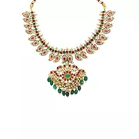 SRIMATHI JEWELLERS Maanga design necklace with earrings