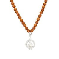 Rudraksha Mala/Chain with Sterling Silver Iyyappan Pendent/Dollar