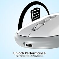Portronics Toad II Grey – A versatile dual mode wireless mouse that connects via Bluetooth or USB receiver. Ergonomic design, smooth tracking, and long battery life make it perfect for work or play.