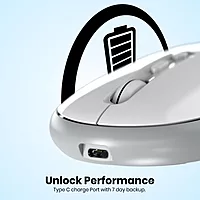 Portronics Toad II Grey – A versatile dual mode wireless mouse that connects via Bluetooth or USB receiver. Ergonomic design, smooth tracking, and long battery life make it perfect for work or play.