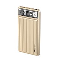 Portronics Luxcell – 10K Power Bank, LED Indicator, Dual Output USB-A & Type-C, Compact Design, Lightweight, Ideal for Travel, Fast Charging, Durable Build, Stylish Yellow Finish.