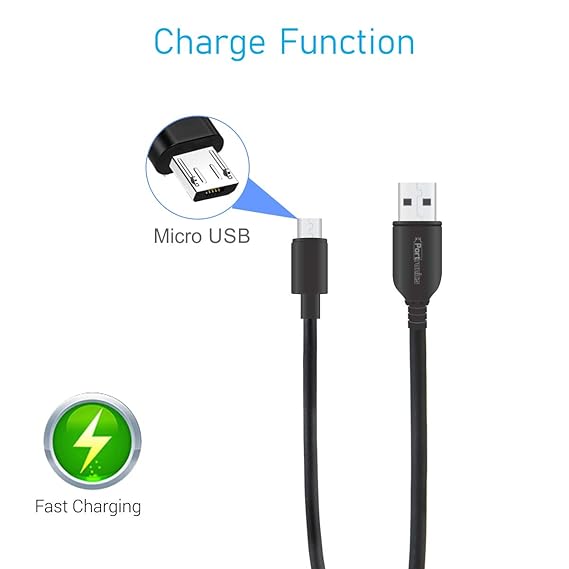 Portronics Konnect Core Mini Micro USB Charging Cable Compatible with All Micro USB Devices ,Black ,25cm Portronics Konnect Core Mini Micro USB Charging Cable Compatible with All Micro USB Devices ,Black ,25cm