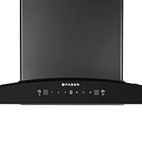 Faber 75 cm 1500 m³/hr Autoclean Curved Shape Kitchen Chimney HOOD PRIMUS PLUS ENERGY IN HCSC BK 75 with SS Baffle Filter