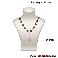 925 Sterling Silver Murugan Vel Pendant & Rudraksha Mala
