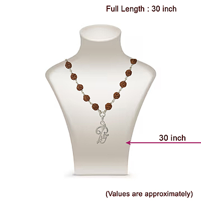 925 Sterling Silver Murugan Vel Pendant & Rudraksha Mala