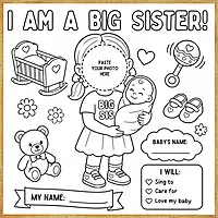 I Am a Big Sister – Colour & Frame Kit