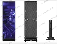 Foldable aluminium diecast indoor LED standee cabinet 640 x 1920 mm, front service – Lumina