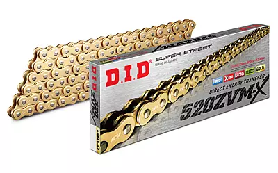 D.I.D Chain 520 Pitch x 118 Links (ZVMX) D.I.D Chain 520 Pitch x 118 Links (ZVMX)