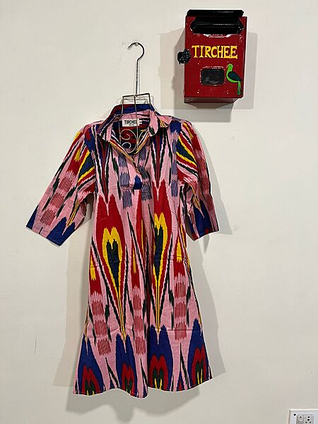 Rajni’s Easy Shirt Dress - Pink & Colourful Ikkhat