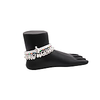 Silver Anklets for women/Enamel design Payals/Kolusu/Chain model