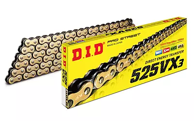 D.I.D Chain 520 Pitch 114 Links (VX3) D.I.D Chain 520 Pitch 114 Links (VX3)