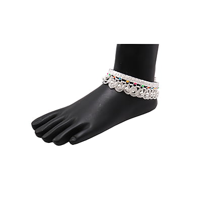 Silver Anklets for women/Enamel design Payals/Kolusu/Chain model Silver Anklets for women/Enamel design Payals/Kolusu/Chain model