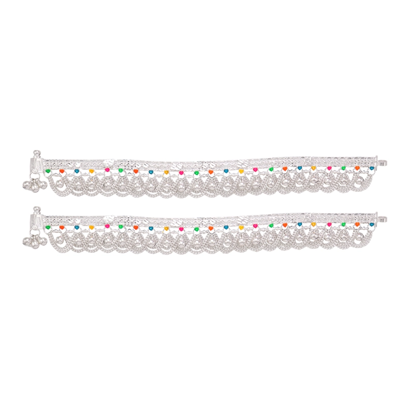 Silver Anklets for women/Enamel design Payals/Kolusu/Chain model